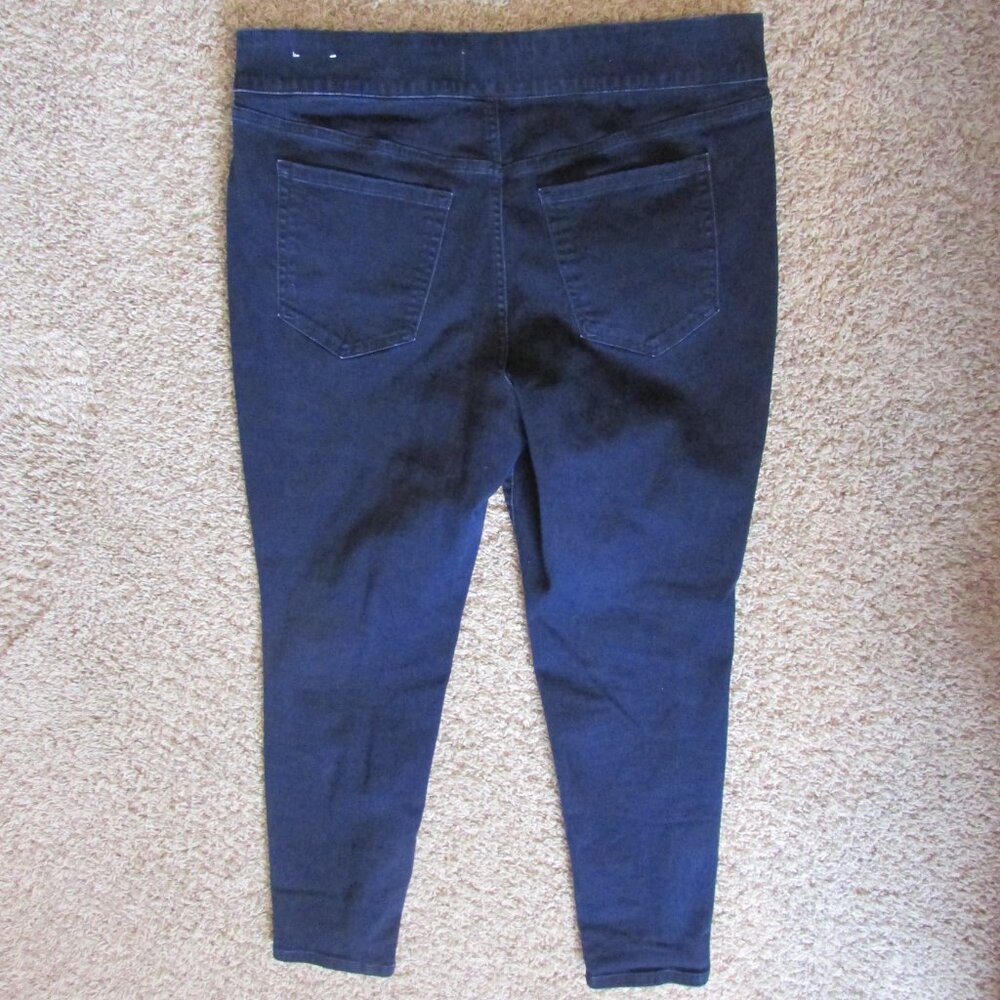 NWOT Lane Bryant 18 Dark Blue Pull On Elastic Waist Jeans Pkts Hi Rise Jeggings - Picture 3 of 3